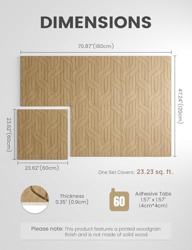 Fluxynara 6-Pack Large Felt Bulletin Board, Natural Oak Artistic - Image 2
