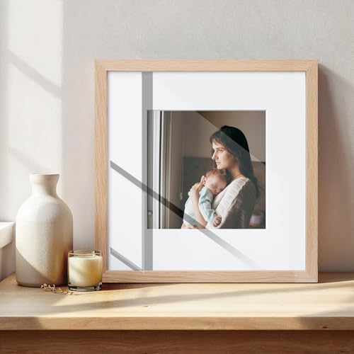 puthiac 10x10 Solid Oak Wood Picture Frame, Natural Oak, 1 Pack - Image 5