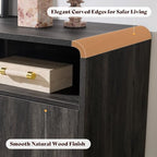 AMERLIFE 70" Modern Curved TV Stand with Storage for TVs Up to 80" - Image 4