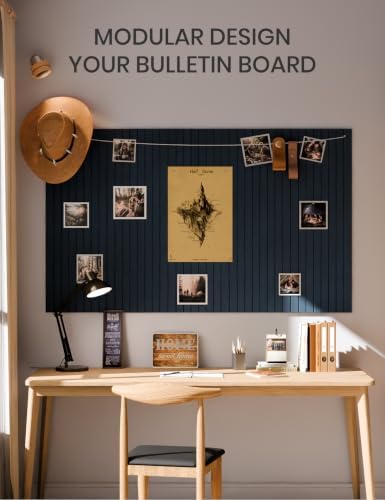 Fluxynara 36" x 24" Large Felt Bulletin Board, Carbon Blue - Image 6