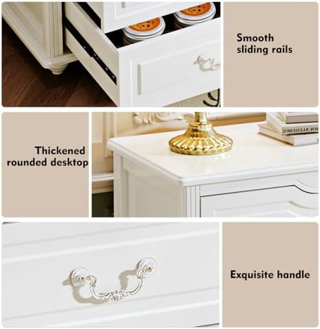 Chrangmay Modern Chest of Drawers with 6 Drawers,Deep Drawers,Clothes Organizer,Large Storage Cabinet for Living Room, Bedroom,Hallway,with Anti-Tipping Device,White - Image 4