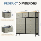DUMOS 9 Drawer Dresser for Bedroom, Storage Organizer Chest of Drawers - Image 3