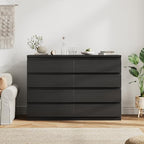 Modern 8 Drawer Dresser, Simply Chest of Drawers for Bedroom, Wood Storage Dresser with Deep Drawers for Living Room/Hallway/Entryway (Black) - Image 3