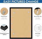 Hongkee 14x20 Frame Set of 4, 14 x 20 Black Wood Style(Mat 12x18) - Image 5