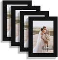 Hongkee 5.5 x 8.5 Diploma Frame Set of 4, Made of Real Glass and Black Frame, 5.5 by 8.5 Photo for Wall or Tabletop by Hongkee