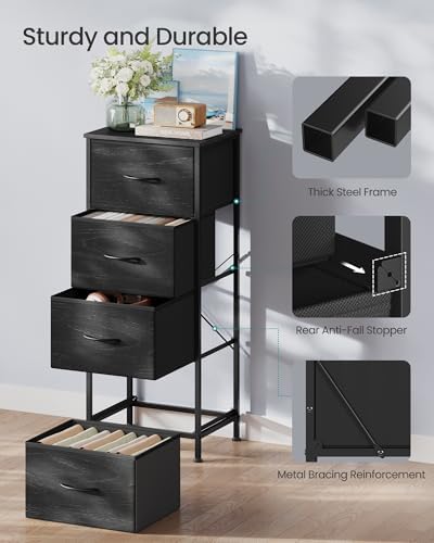 SONGMICS Dresser for Bedroom, Tall Dresser with 4 Fabric Drawers - Image 6