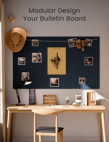 Fluxynara 48" x 36" Large Felt Bulletin Board, Carbon Blue - Image 6
