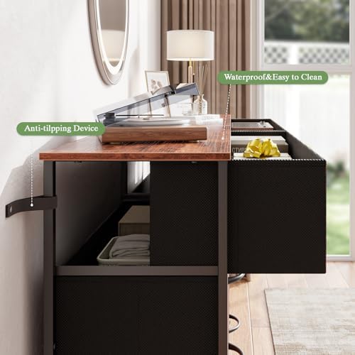 Furnulem Long Dresser for Bedroom, TV Stand for 55'', 8 Drawer Dorm Dresser - Image 6