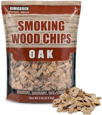 Oak Smoking Wood Chips 2 lb – Natural Hardwood Smoker Chips for BBQ, Grill & Smoker, Strong Classic Smoke Flavor for Beef, Brisket & Ribs, No Chemicals by Gimgsoen
