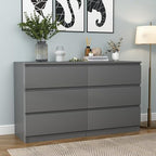 Grey Dresser for Bedroom,48'' Modern 6 Drawer Dresser with Deep Drawer,Storage Chest of Drawers,Wood Bedroom Storage Furniture,TV Stand for Living Room by CIPACHOHOMEFURNITURE