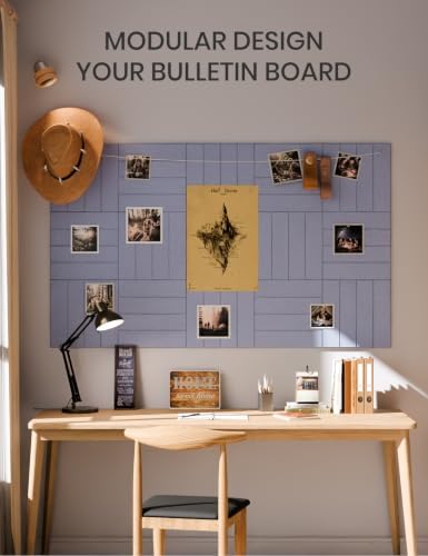 Fluxynara 36" x 24" Large Felt Bulletin Board, Soft Periwinkle - Image 6