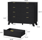HUANLEGO 48" W Tall Fluted Dresser for Bedroom with 8 Drawer, Black - Image 2