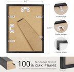 puthiac 6x8 Solid Oak Wood Picture Frame, Black, 1 Pack - Image 3
