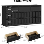 Fluted 9 Drawer Dresser for Bedroom,63" Wide Chest of Drawers w/LED Lights - Image 2