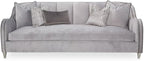 MICHAEL AMINI Roxbury Park 94" W Velvet Sofa in Steel Gray/Slate by Michael+Amini