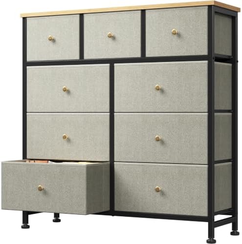 DUMOS 9 Drawer Dresser for Bedroom, Storage Organizer Chest of Drawers by DumosLifestyle
