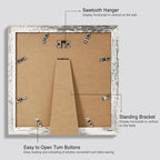 Hongkee 10x10 Picture Frame Set of 4, Made of Glass and Distressed White Wooden Frame - Display Picture 8x8 with Mat or 10 x 10 Without Mat, 10 by 10 Photo for Wall or Tabletop - Image 3