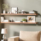 Ballucci Floating Shelves for Wall, 60" Wood Wall Shelf Set of 2, with Invisible Brackets for Bathroom, Living Room, Bedroom, Kitchen, Nursery, 8" Deep, Rustic Brown - Image 3