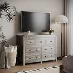 Xixini 47.2" Wide 7-Drawer Farmhouse Dresser for Bedroom, Dark Brown - Image 6