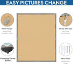 Hongkee 24x30 Frame Set of 4, 24 x 30 Grey Wood Style(Mat 18x24) - Image 5