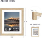 10x12 Poster Frame, Natural Oak Wood Frame with 8x10 Mat, 3 Pack - Image 3
