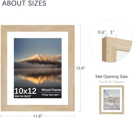10x12 Poster Frame, Natural Oak Wood Frame with 8x10 Mat, 3 Pack - Image 3