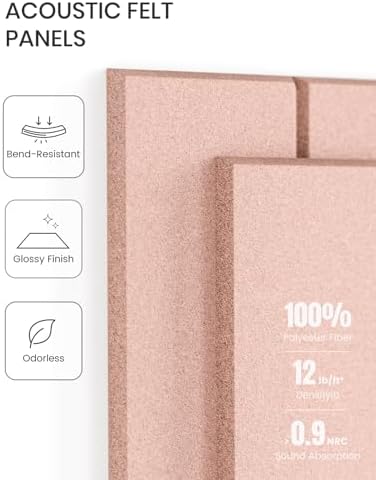 Fluxynara Felt Bulletin Board & Cork Board Alternative, Pink - Image 4