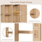Keehusux Fluted Over The Toilet Storage Cabinet with 4 Doors, Natural Oak - Image 6