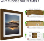 12x12 Poster Frame, Rustic Brown Wood Frame with 10x10 Mat, 3 Pack - Image 4