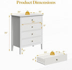 RoyalCraft White Fluted 4 Drawer Dresser for Bedroom, Modern Chest of Drawers, Wood Dresser for Storage Clothes, Wooden Storage Cabinet Nightstand for Bedroom, Hallway, Living Room, Entryway - Image 2