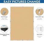 Hongkee 24x36 Poster Frame Set of 4, 24x36 Distressed White Wood(Mat 20x30) - Image 5