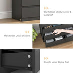 Vibe & Dine Double Dresser 8 Drawer, Modern Wooden Chest of Drawers with Wide Storage for Closet, Bedroom, Living Room, Black - Image 6