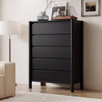 HOUROM Black Dresser for Bedroom,45" Tall 5 Drawer Mid Century Modern Chest - Image 5