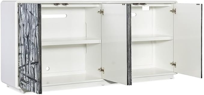 Hooker Furniture Melange Graffitio Wood Credenza in White - Image 4