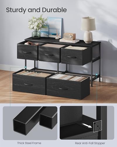 SONGMICS Dresser for Bedroom, Wide Dresser with 5 Fabric Drawers - Image 6