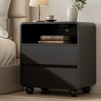 Lulive Night Stand, Bedside End Table with Charging Station, Black by Lulive