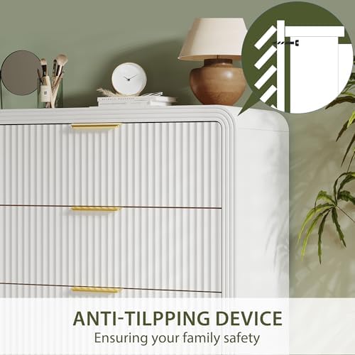 Decofy Fluted 5 Drawers Dresser, 48" Tall Chest of Drawers for Bedroom - Image 4