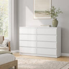 White 8 Drawer Dresser for Bedroom,Modern Large Dresser with Deep Drawer,Wide Storage Chest of Drawer for Closet, Bedroom Storage Furniture Drawers for Living Room - Image 2