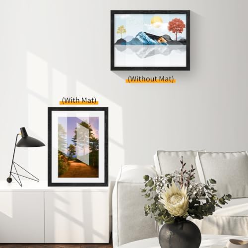 puthiac 13x19 Solid Oak Wood Picture Frames, Black, 3 Pack - Image 5