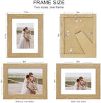 Hongkee 6x8 Picture Frame Set of 4, Made of Real Glass and Natural Oak Frame - Display Picture 4x6 with Mat or 6x8 Without Mat, 6 by 8 Photo for Wall or Tabletop - Image 2