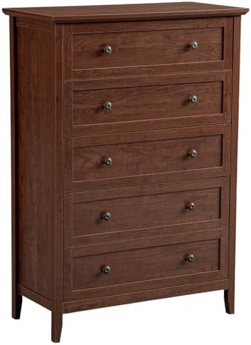 Karl home Brown Farmhouse 5 Drawers Tall Dresser, Bedroom Storage Chest by Karlhome