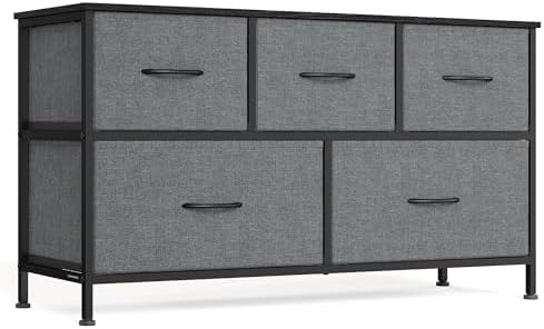 SONGMICS Dresser for Bedroom, Wide Dresser with 5 Fabric Drawers by SONGMICSbySONGMICSHOME
