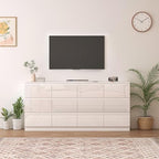 12 Drawers Dresser with Charging Station, Modern Large Dresser with 12 Handle Free Drawers, Wood Chest of Drawers for Bedroom, Living Room, Entryway, Hallway, White - Image 5