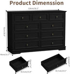 51" Wide Farmhouse 9 Drawer Dresser for Bedroom, Black - Image 2