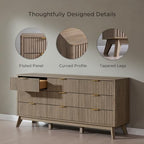 T4TREAM 63" Wide Fluted 9 Drawer Dresser for Bedroom, Grey Alder - Image 5