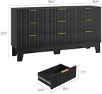 GarveeHome 59" Wide Fluted 9 Drawers Dresser, Black - Image 2