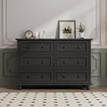 Black 6 Drawer Dresser, Vintage Chest of Drawers, 47.2'' Bedroom Cabinet by Scurrty