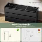 Jocoevol Modern 9 Drawer Dresser for Bedroom, Simply Chest of Drawers, Wood Storage Dresser with Deep Drawers for Living Room Hallway Entryway (Black) - Image 5