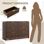 Decofy 47" W Fluted 6-Drawer Dresser for Bedroom, Walnut - Image 2