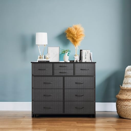 LUMTOK 10 Drawers Dresser with Fabric Bins for Bedroom,Closets，Dark Gray - Image 6